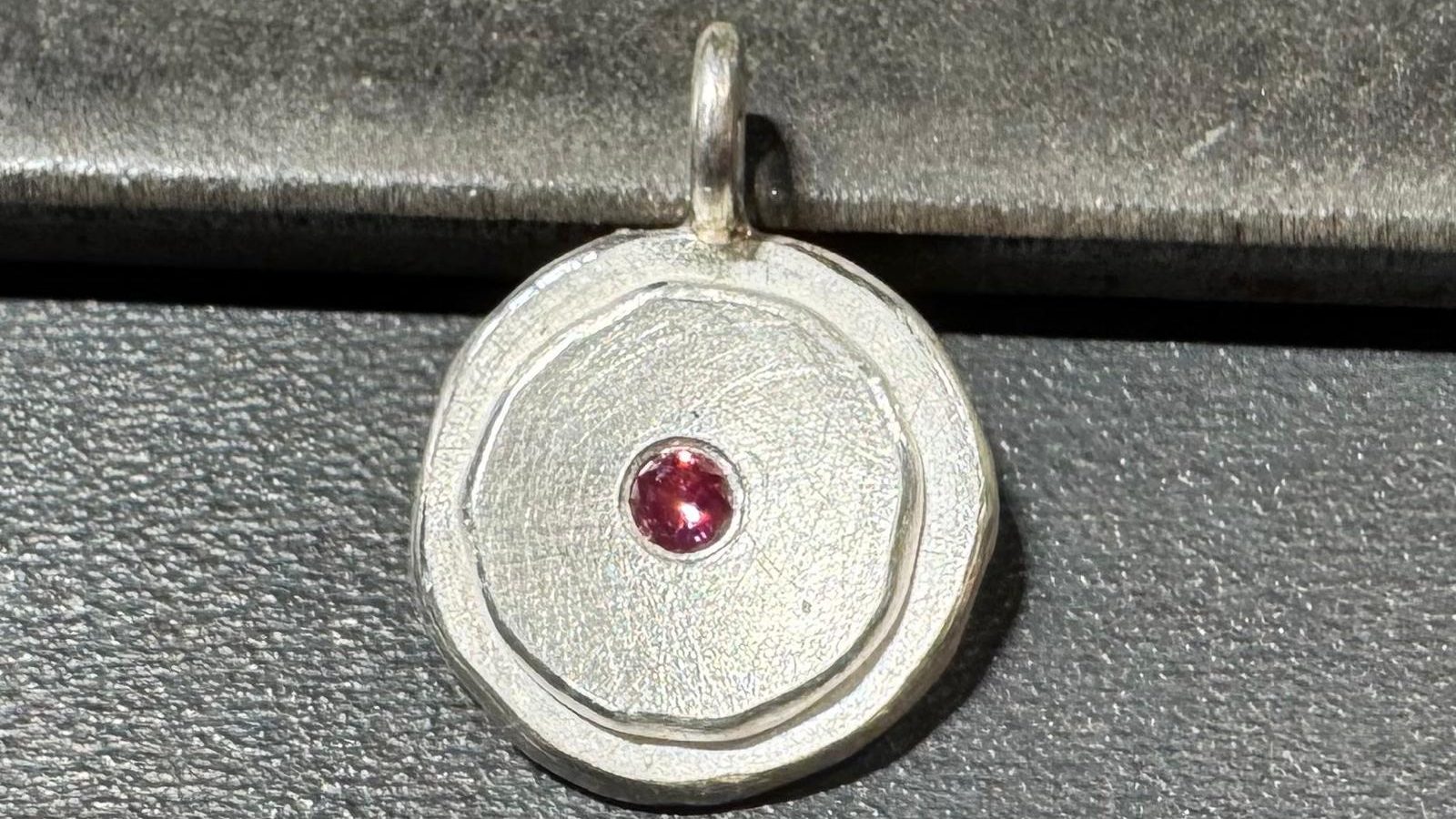 Anhänger Silber Gold Brillant pink